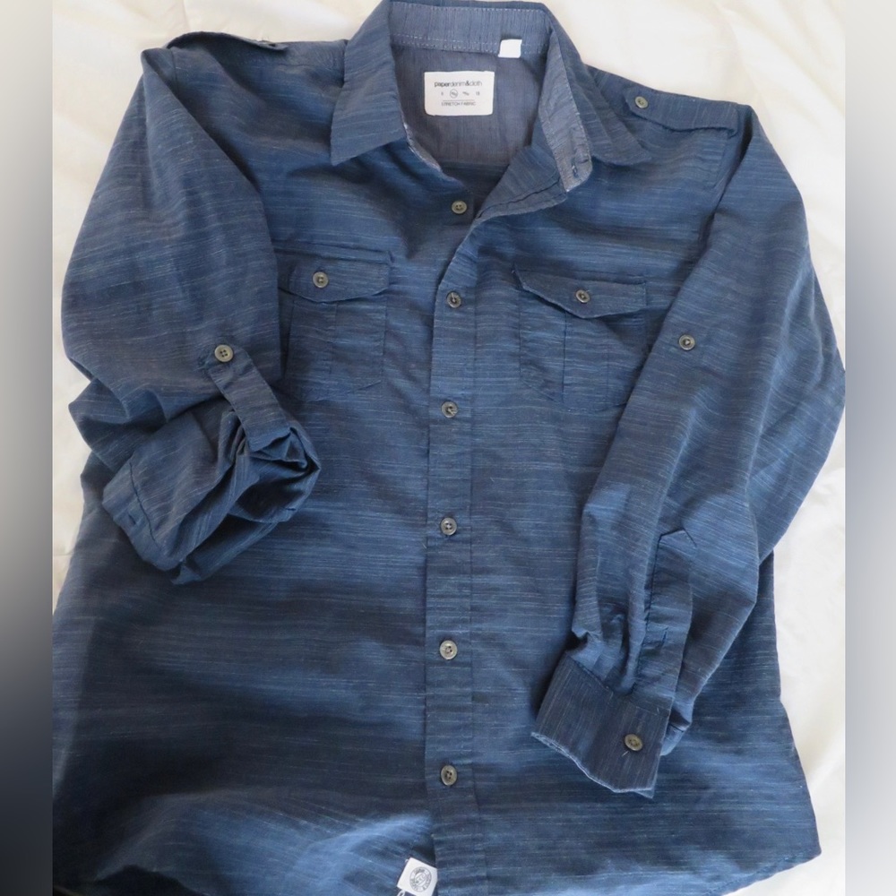 Paper Denim & Cloth Boy’s Blue Button Down Shirt Youth Size 10/12